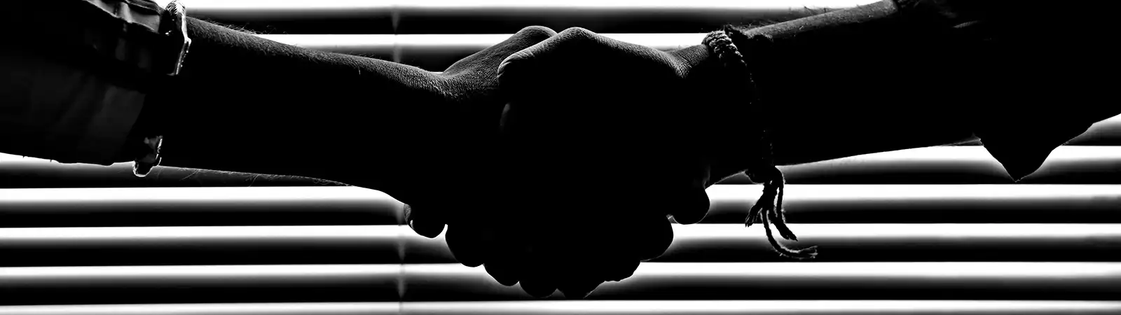 handshake in black and white