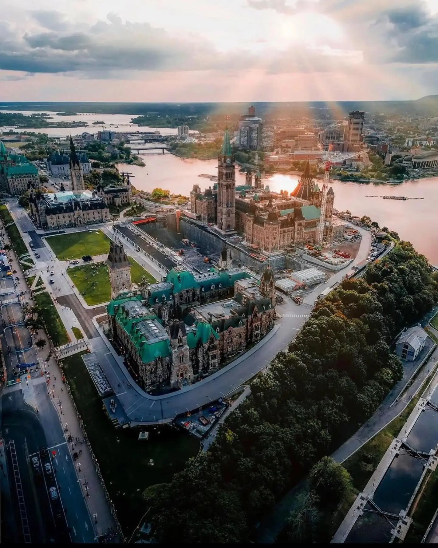 Parliament of Canada aerial view